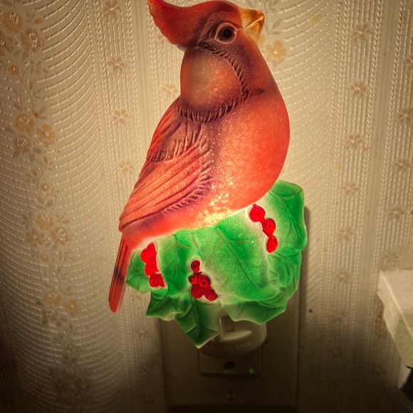 Red Cardinal Bird Christmas Night Light Original box - Picture 10 of 14